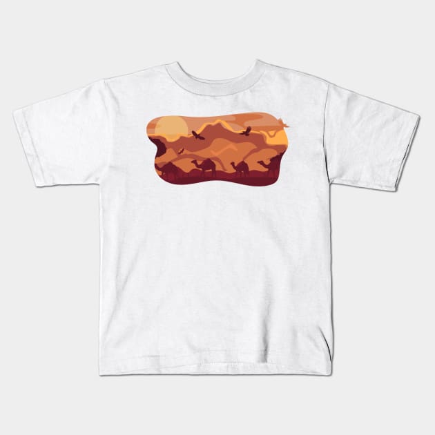 Cool animal landscape Kids T-Shirt by LR_Collections